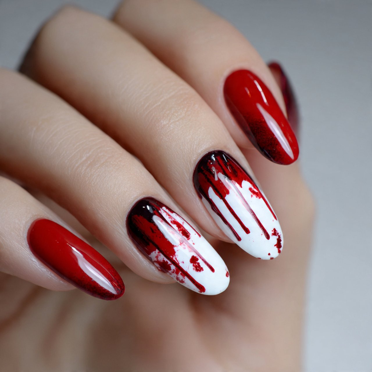 blood drip nails nature looks nails