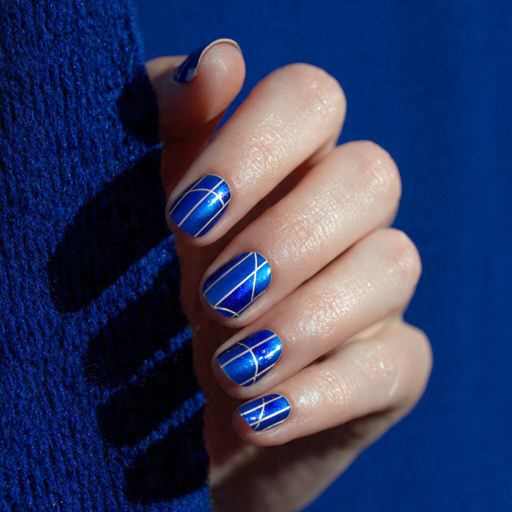 blue negative space lines minimal modern