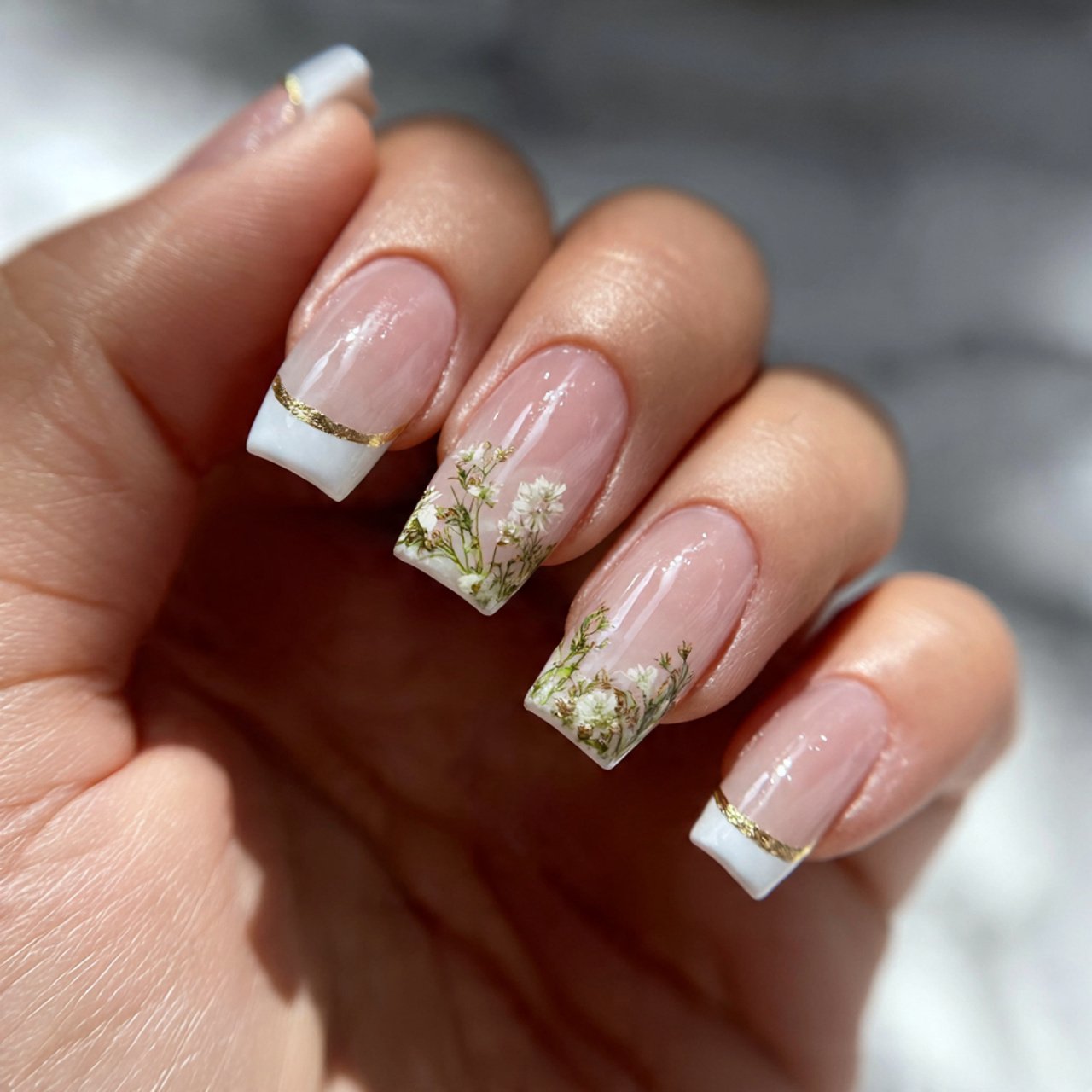 chic french tips with a twist nature look nails