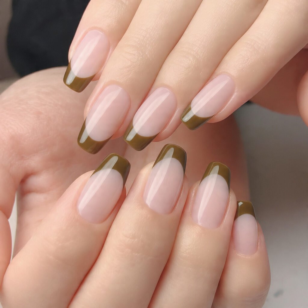 chocolate french brown tips on sheer attractive na