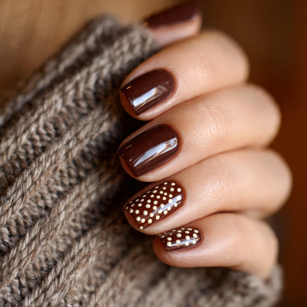 chocolate base cream dots warm cozy
