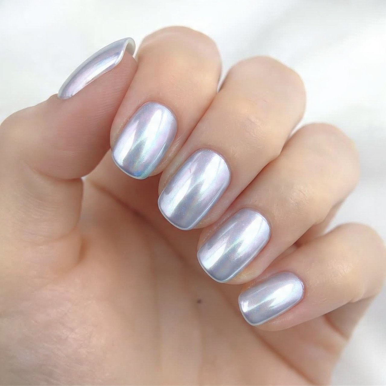 chrome mermaid pearl glaze attractive nails