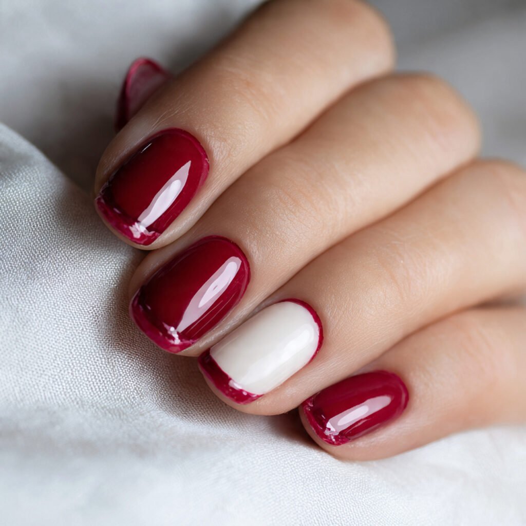 classic cherry red cream attractive nails