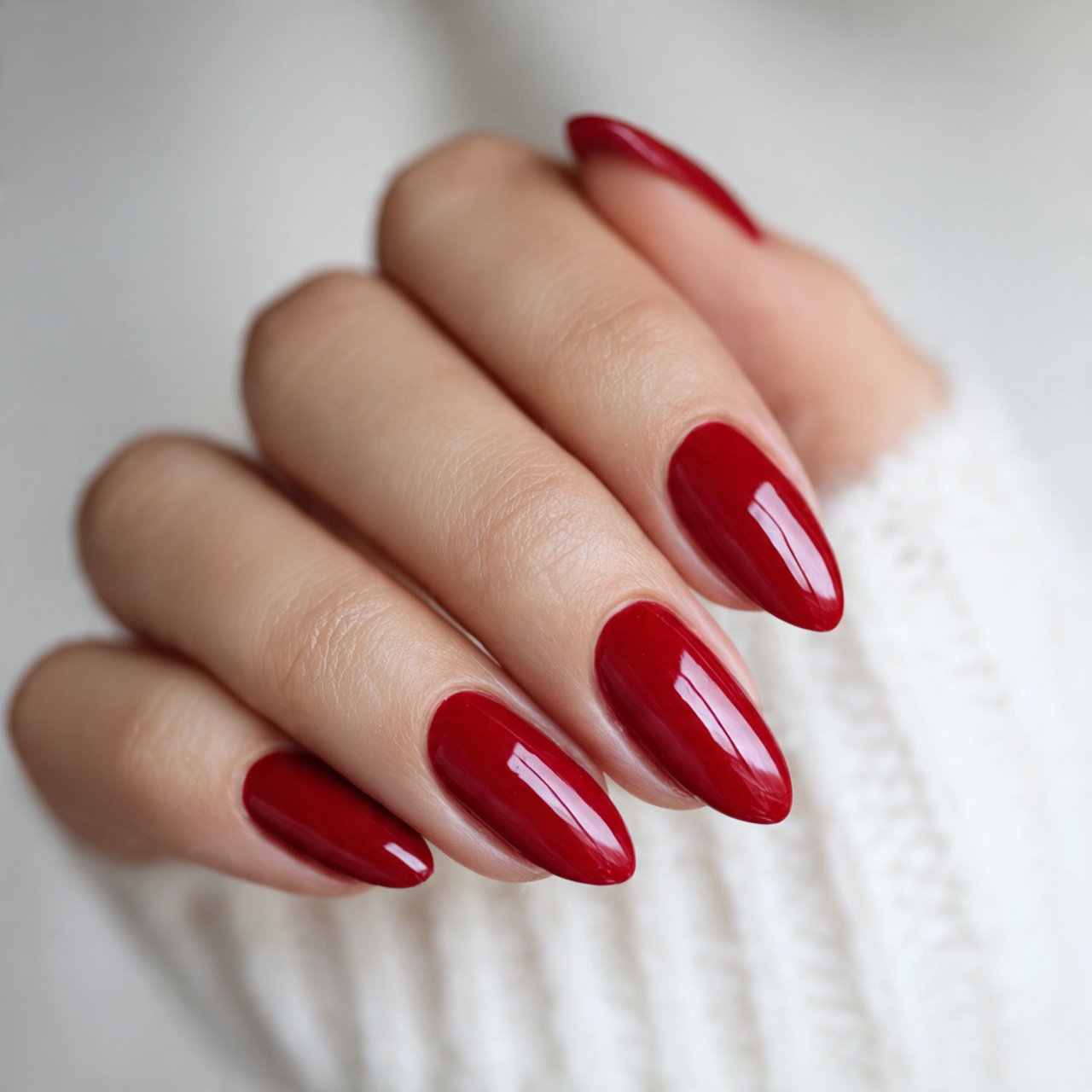 classic cherry red gloss nature looks nails