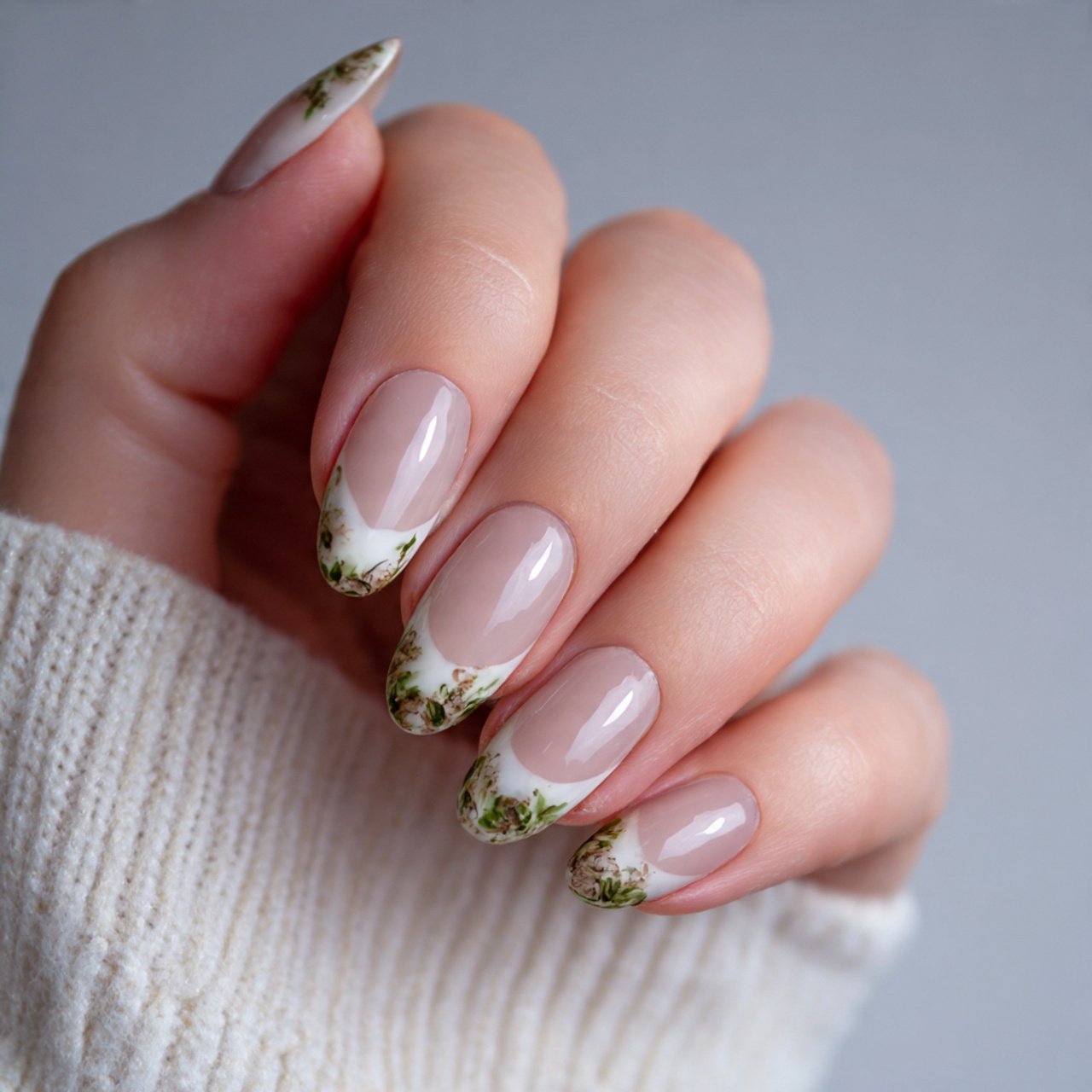 classic french tip with a twist nature look nails