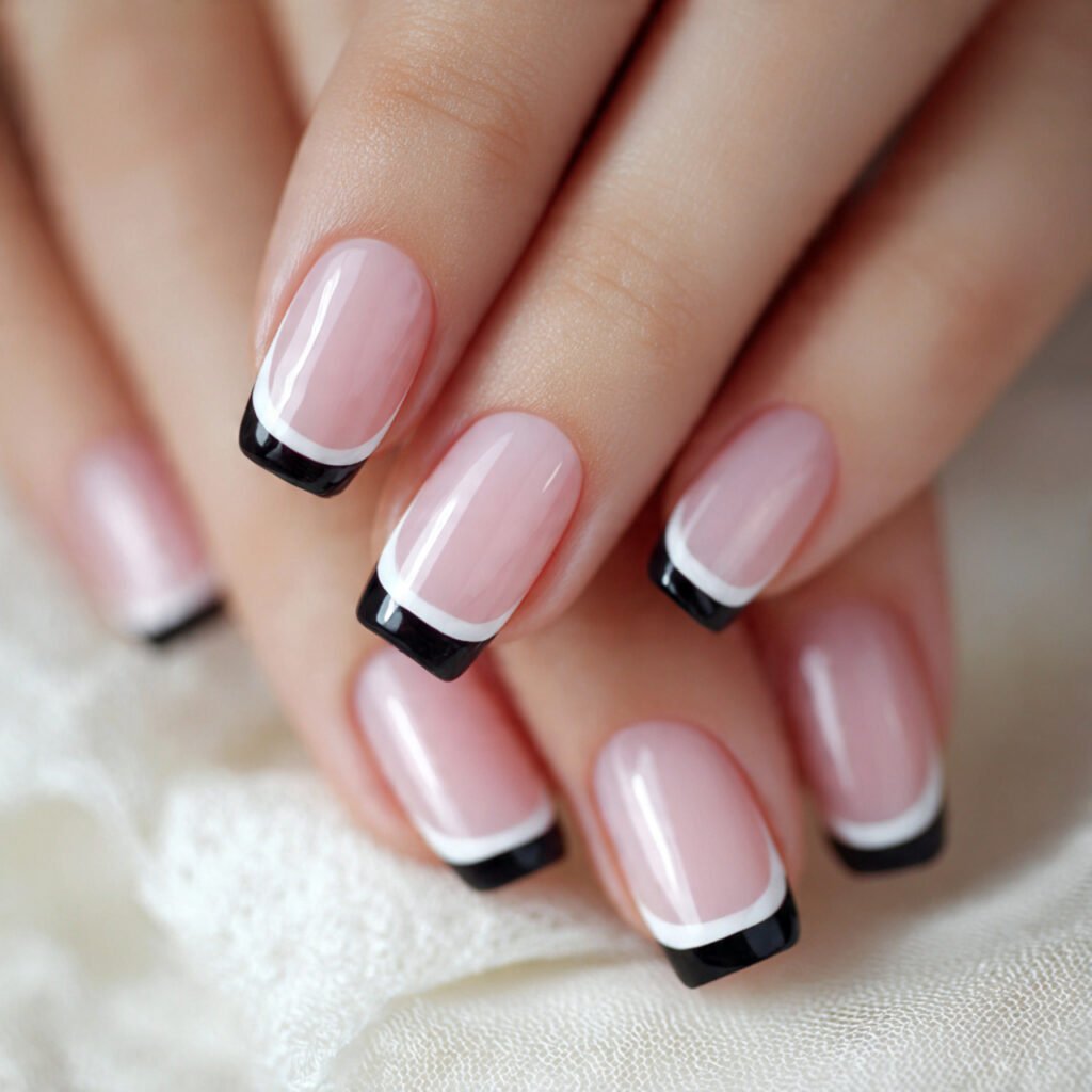 classic french tips attractive nails