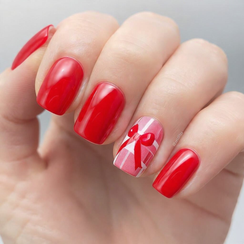 classic red acrylic with glossy gift wrap accent a