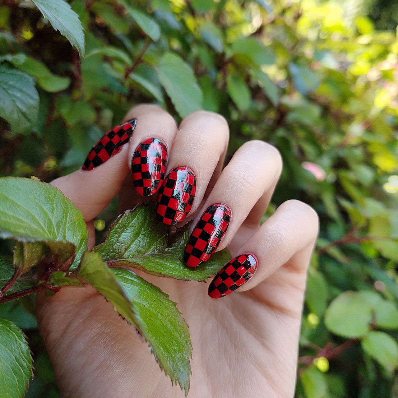classic red and black checkerboard nature look nai