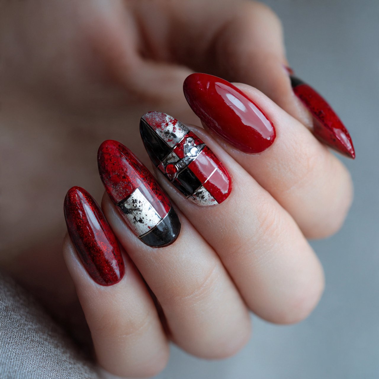 classic red with a twist creative look nails
