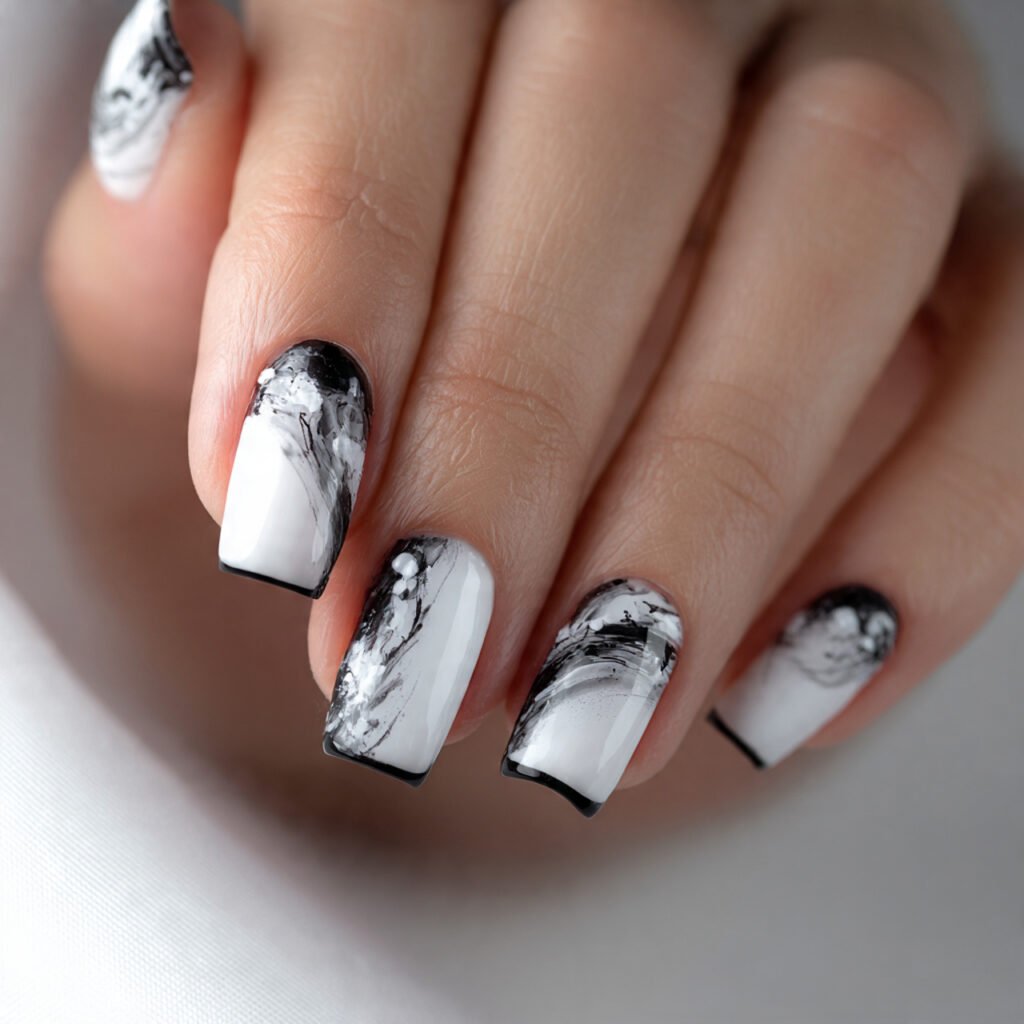 classic white with abstract black art attractive n