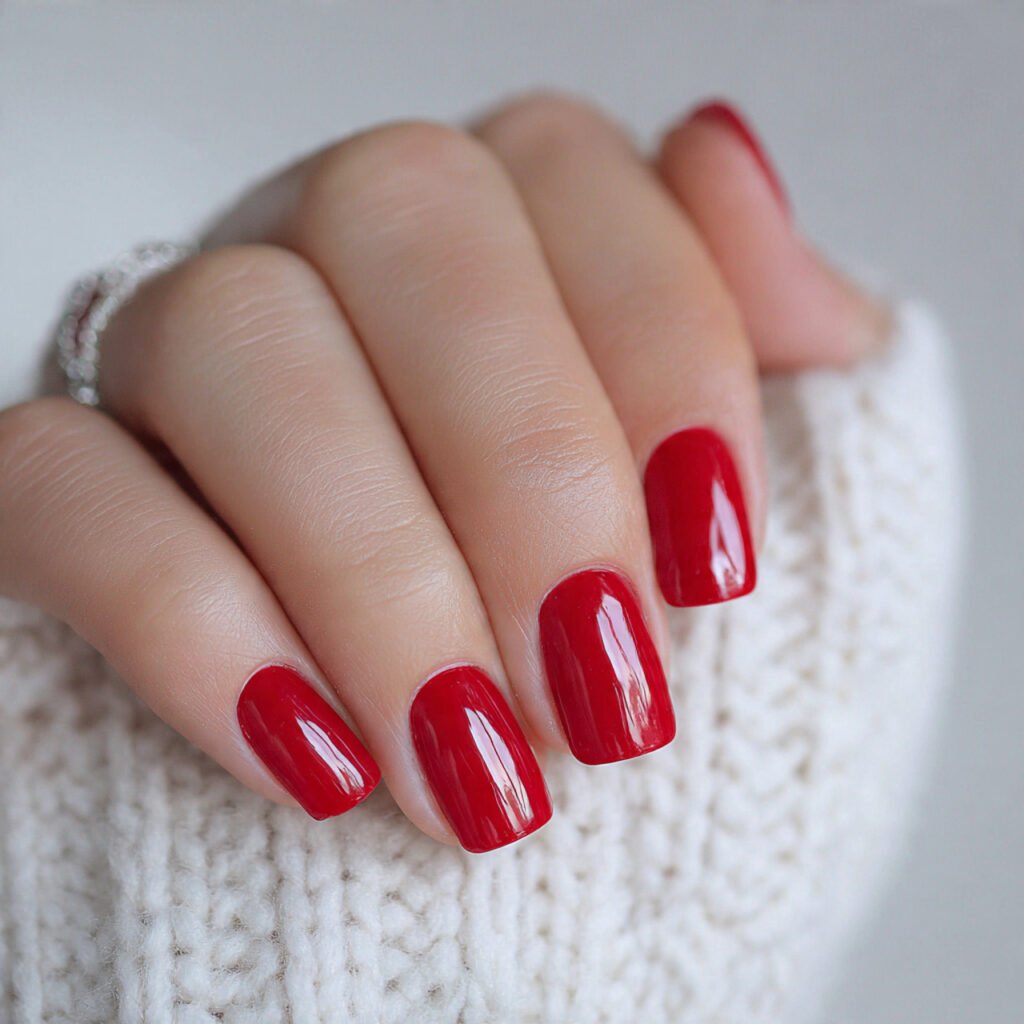 classic cherry red gloss attractive look nails