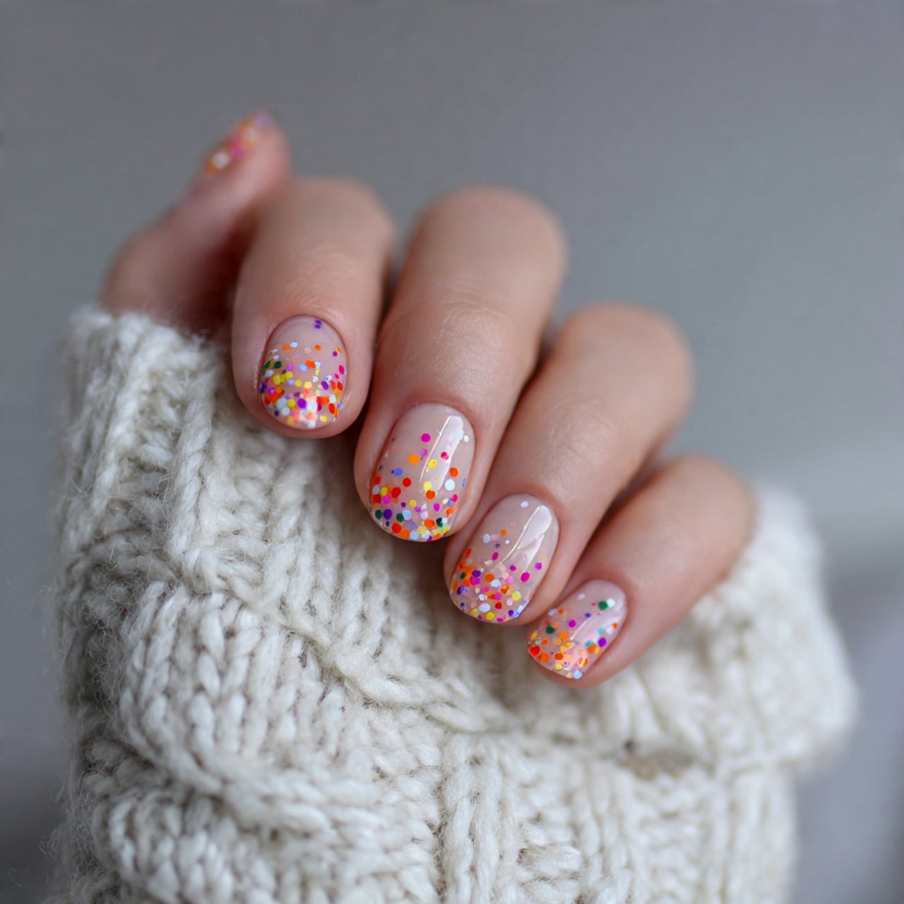 confetti dots over a sheer base attractive