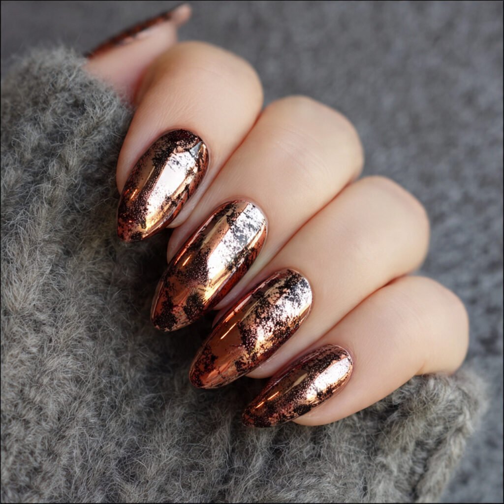 copper metallic nails attractive nails 1