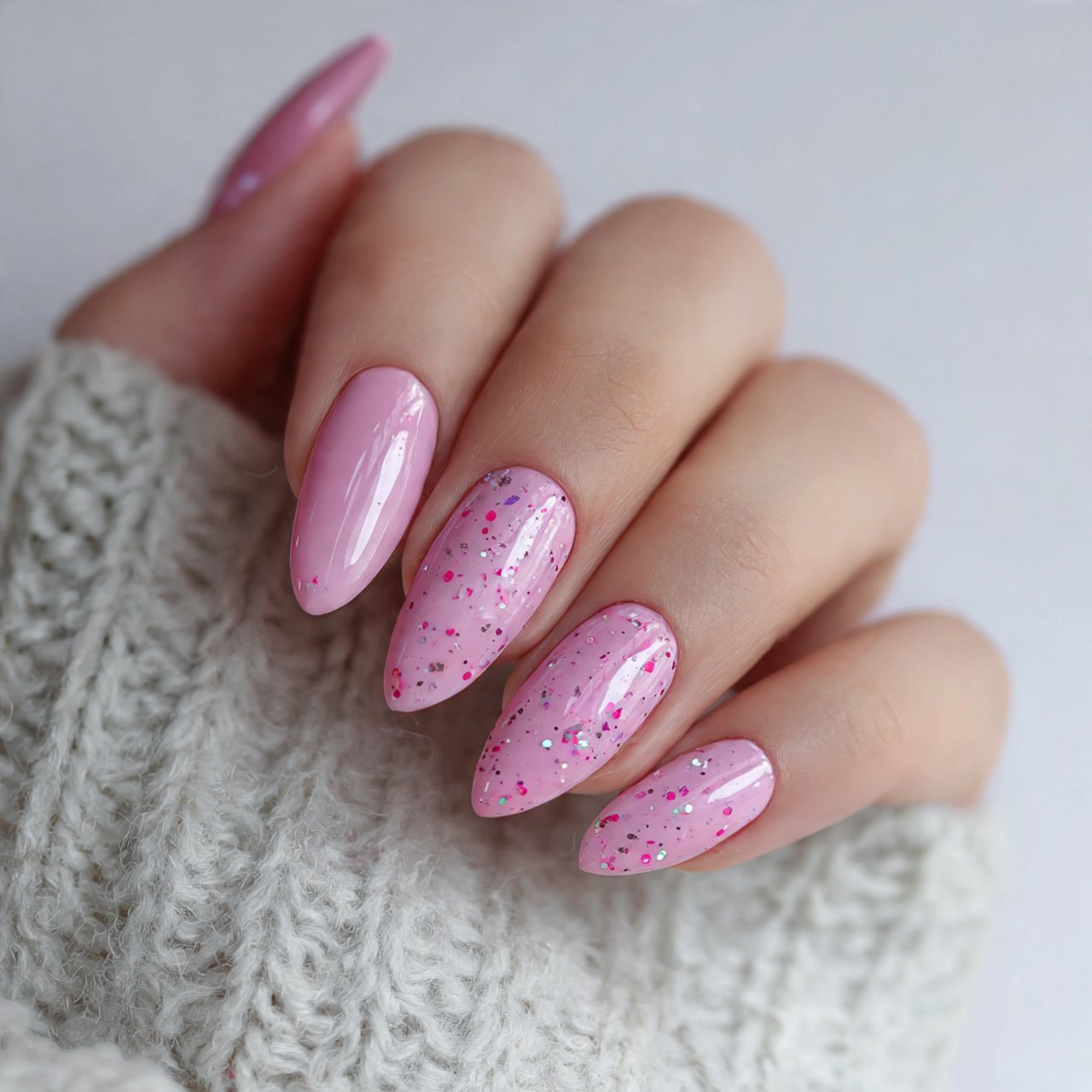 cotton candy pink confetti nails attractive looks