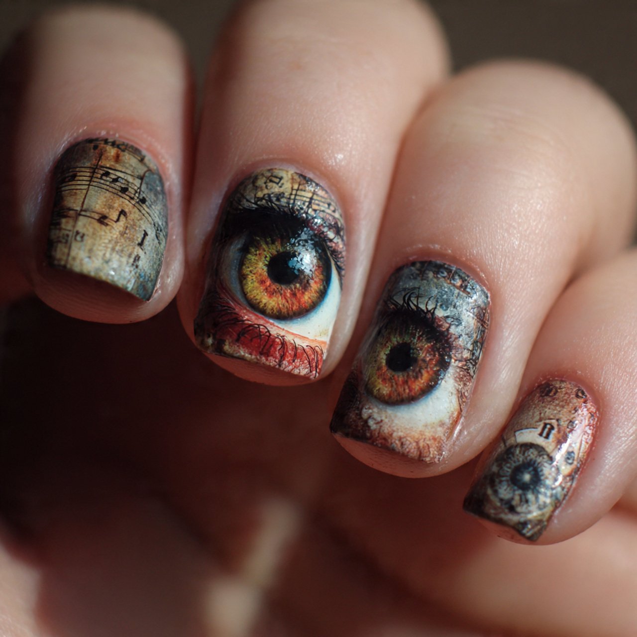 creepy eye designs nails image