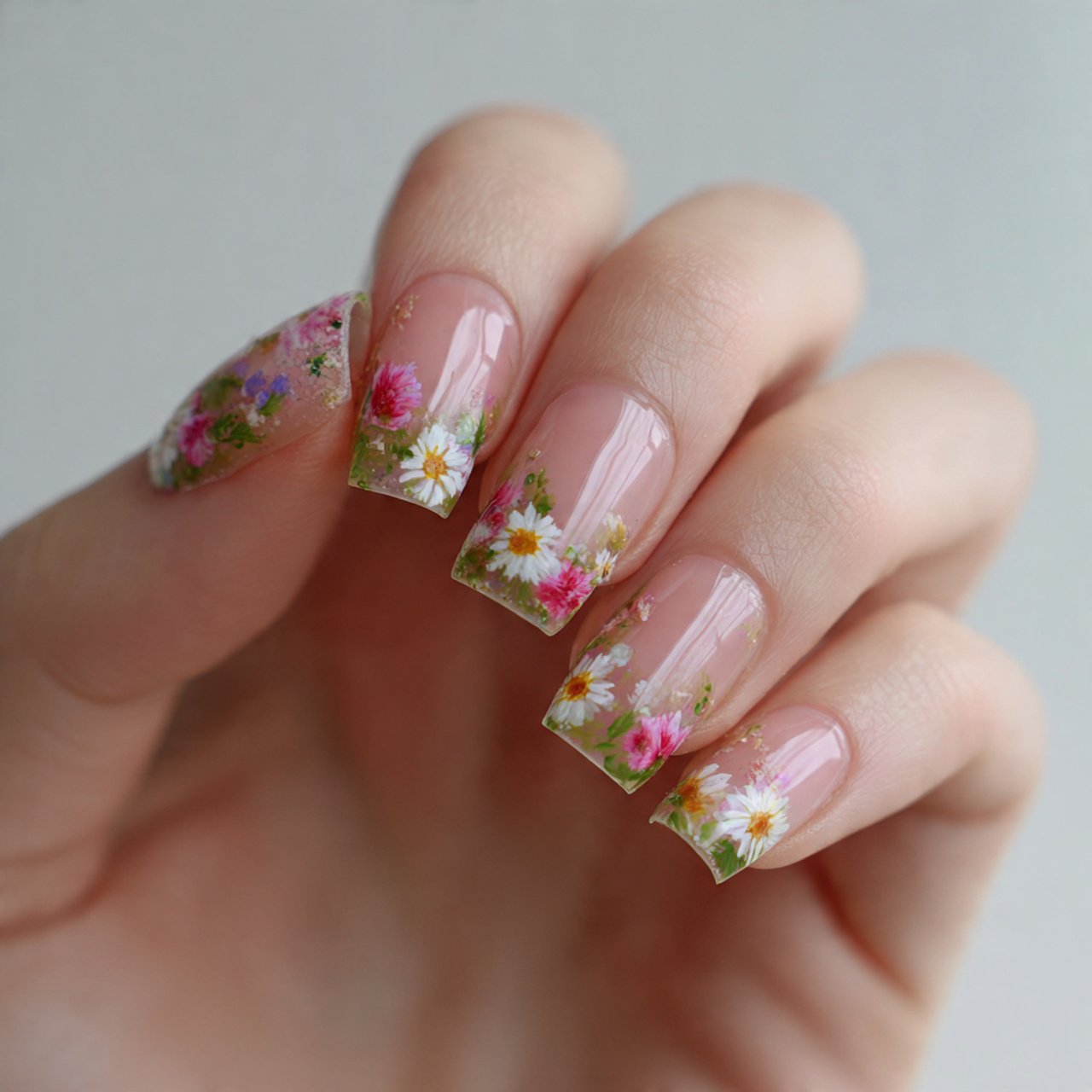 daisy dot florals on a sheer base
