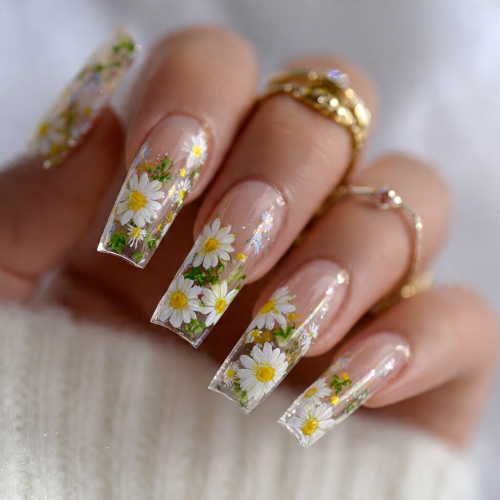 daisy micro florals on a sheer base