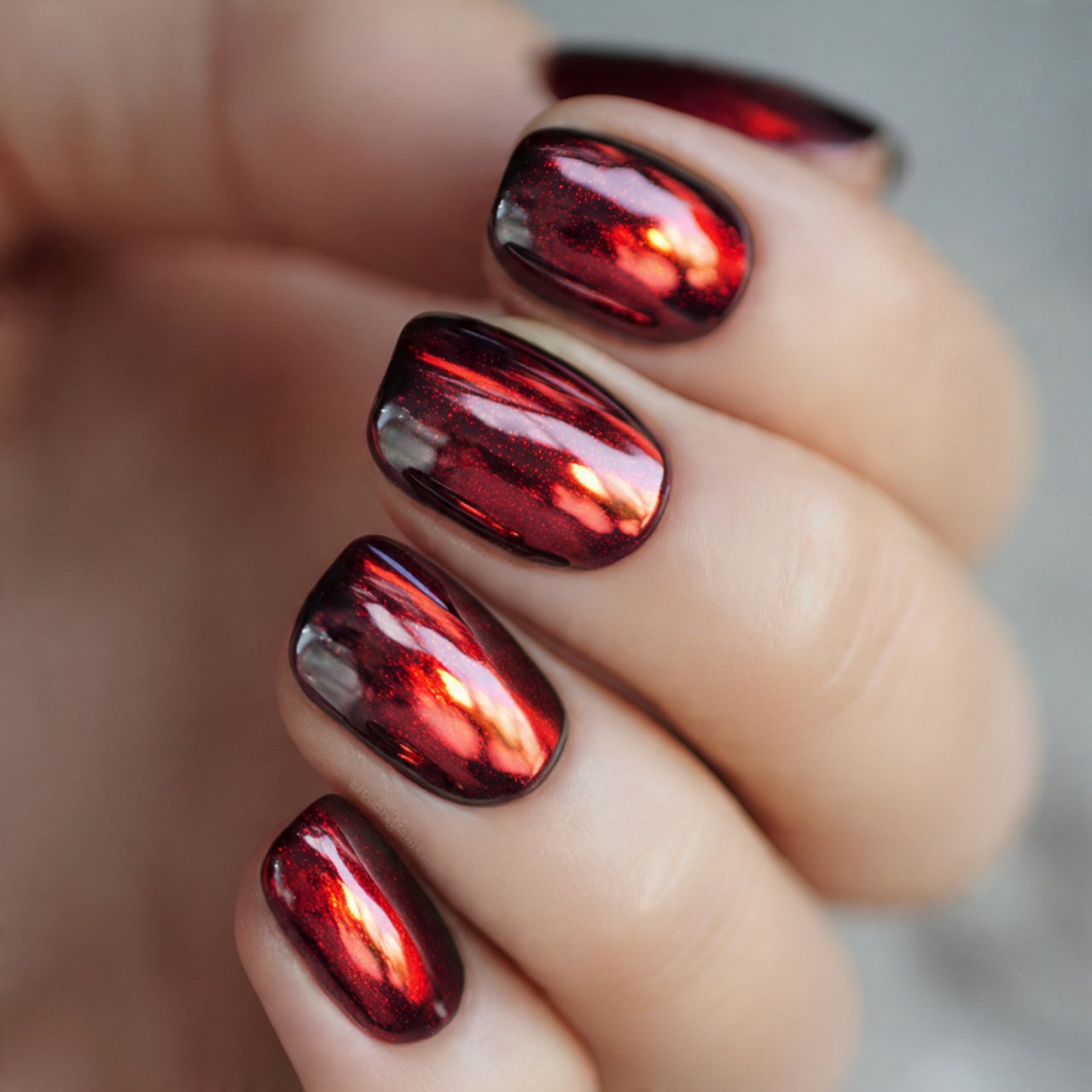 dark red with chrome metallic shine nature look na