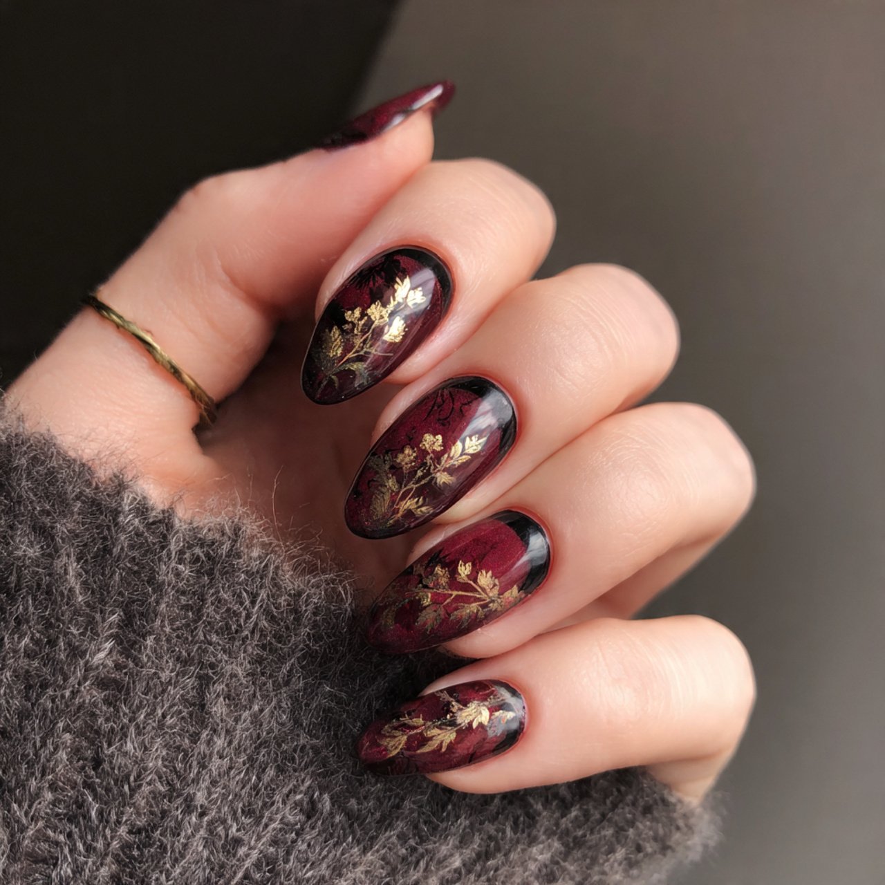dark red with negative space designs nature look n