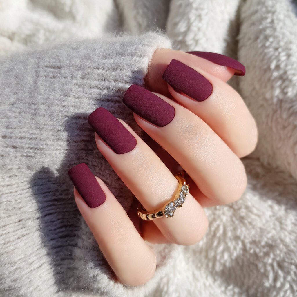 deep berry short square cream finish attractive na