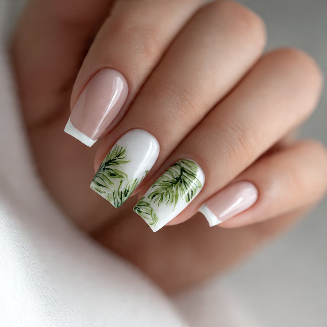 deep white french tip nails nature look nails