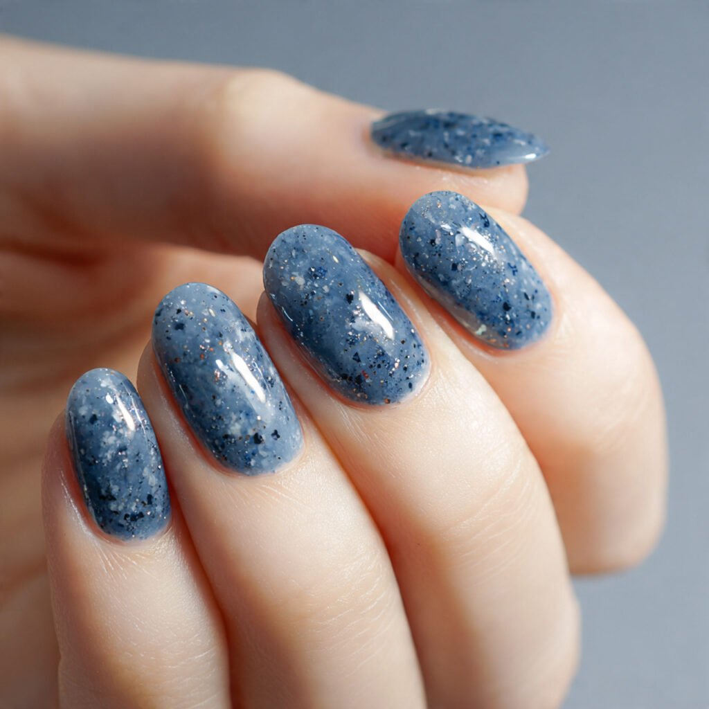 denim blue micro speckle casual cool with a designer