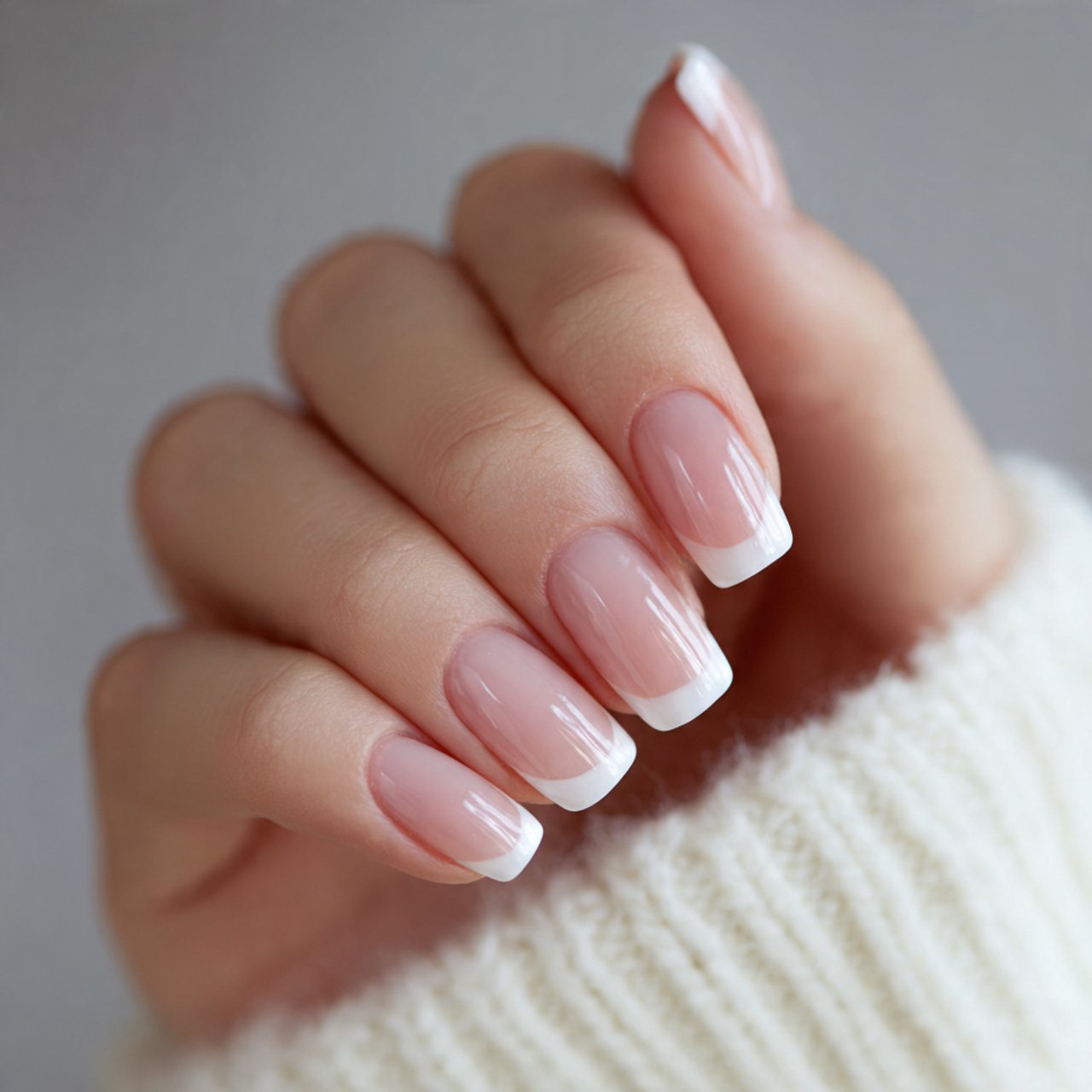 dual tone french tips attractive nails