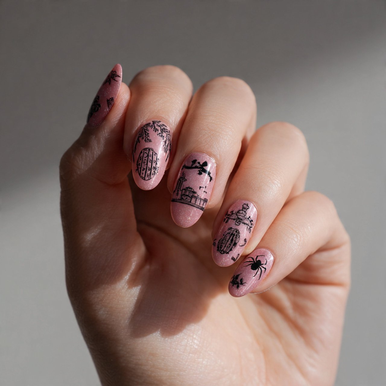 dusty pink mismatched halloween icons nature looks