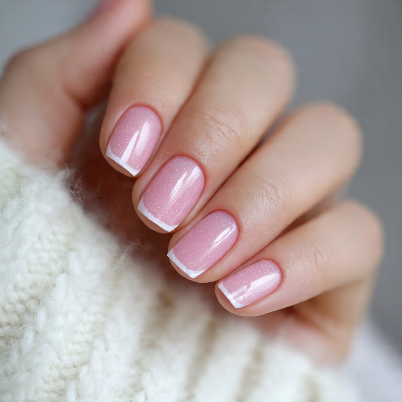 frosted pink french tips attractive look nails