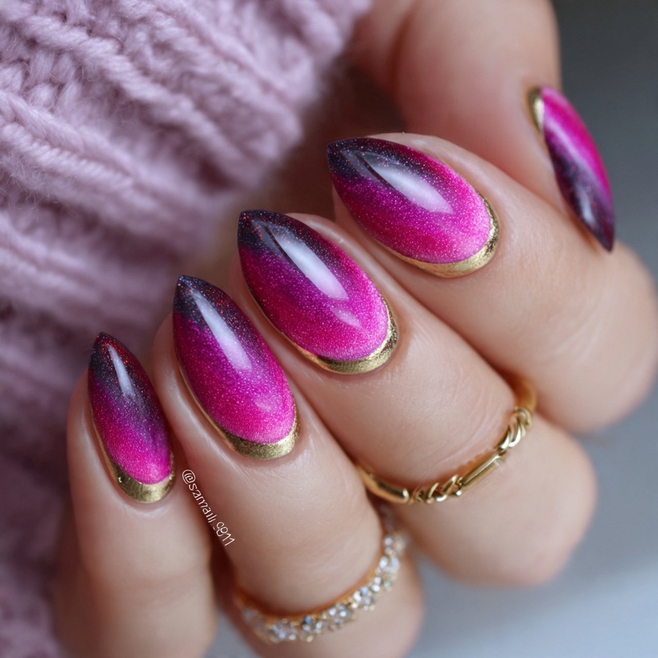 fuchsia pink cat eye nails attractive nails