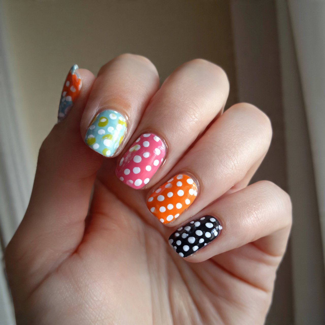 fun polka dots attractive nails