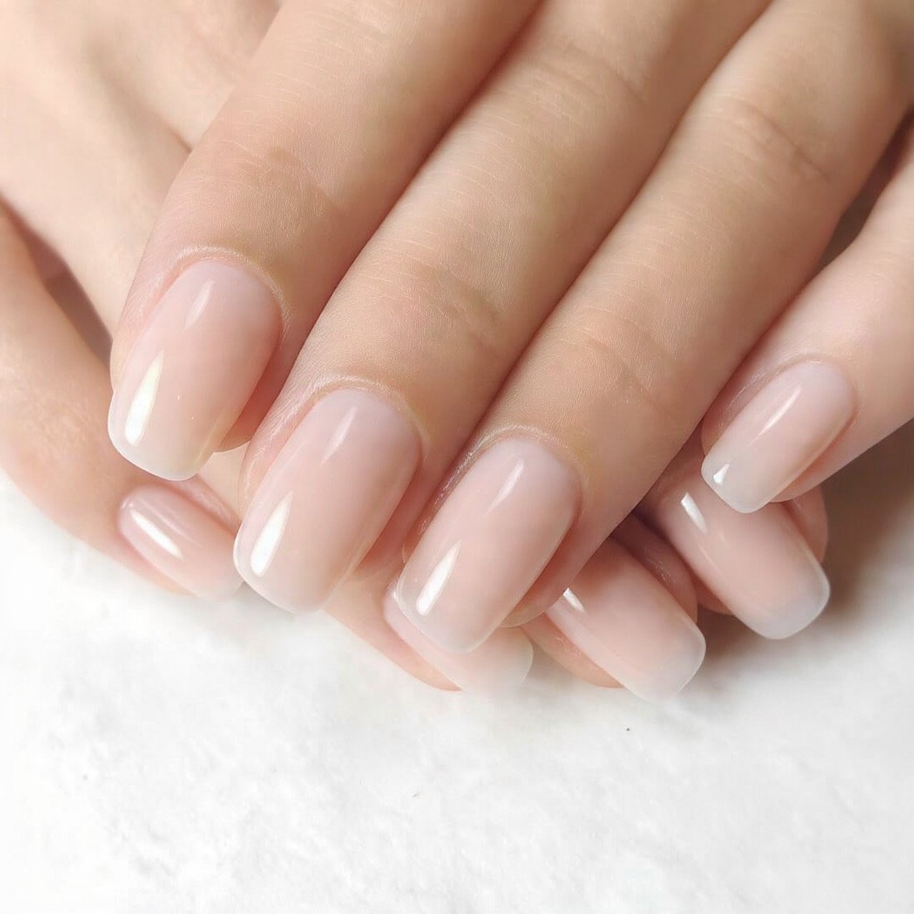 glazed jelly pink acrylics nature looks nails 1