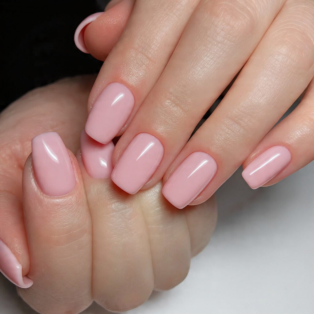glossy with a lip gloss finish attractive nails