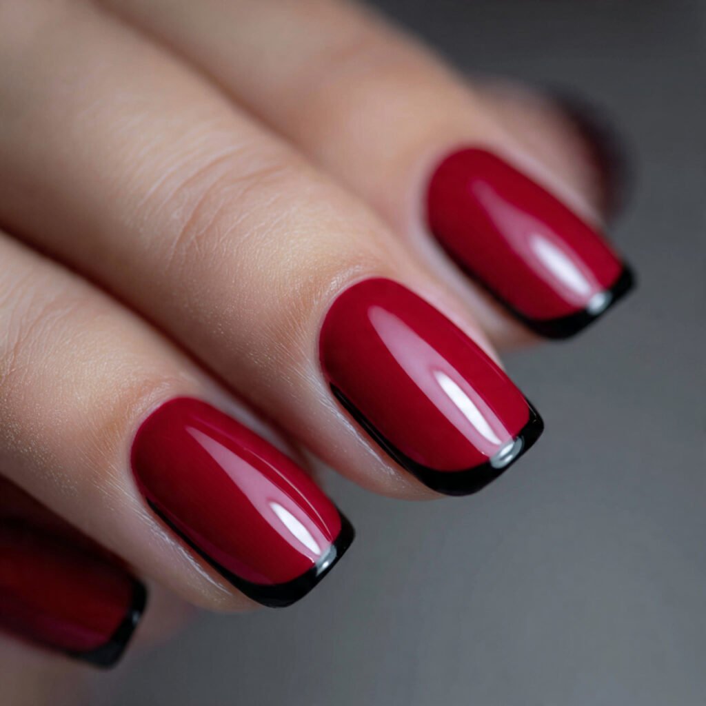 glossy red with black tip accent attractive