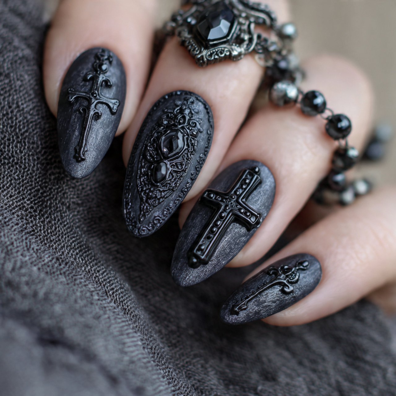 gothic cross nails attractive nails