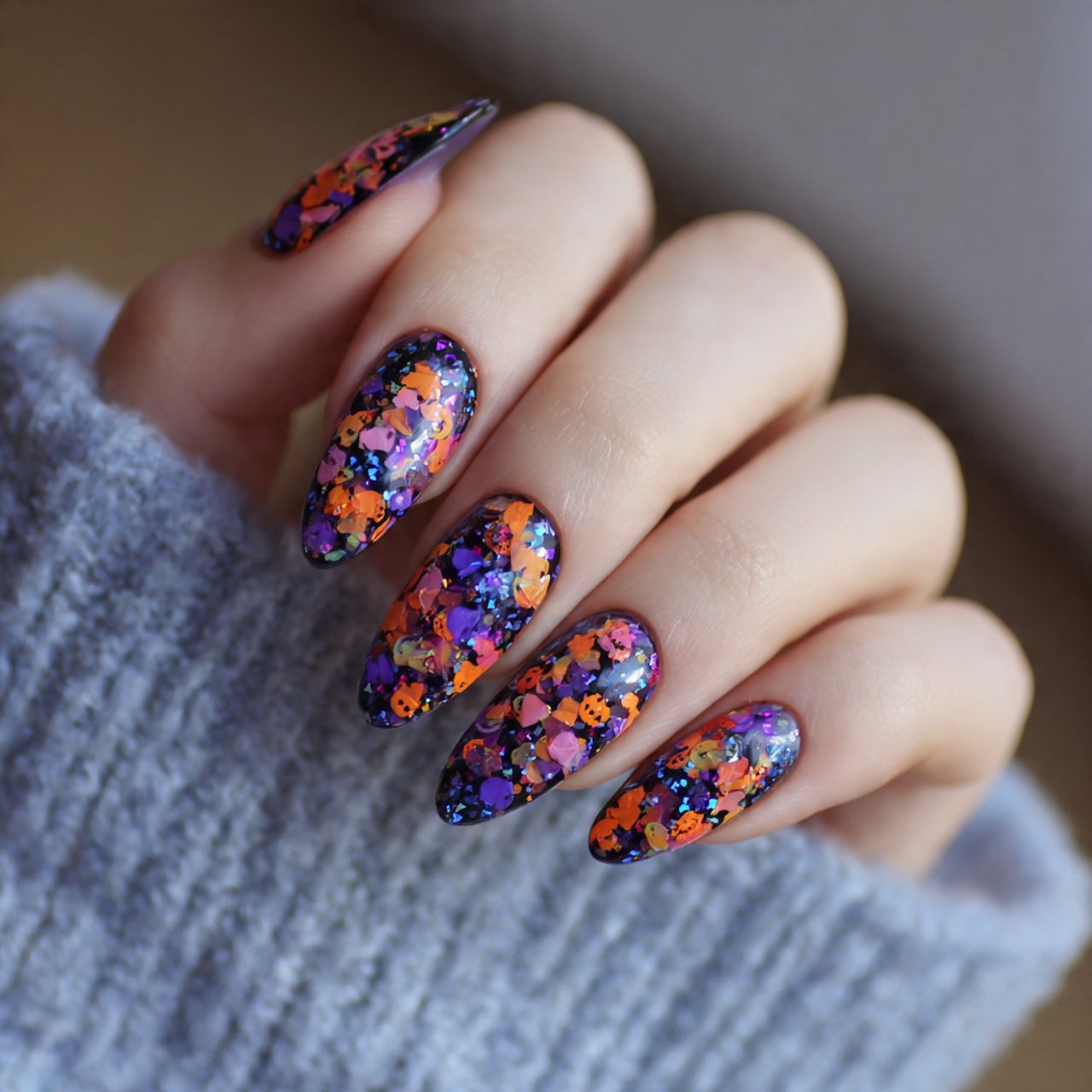 halloween confetti nails attractive looks nails