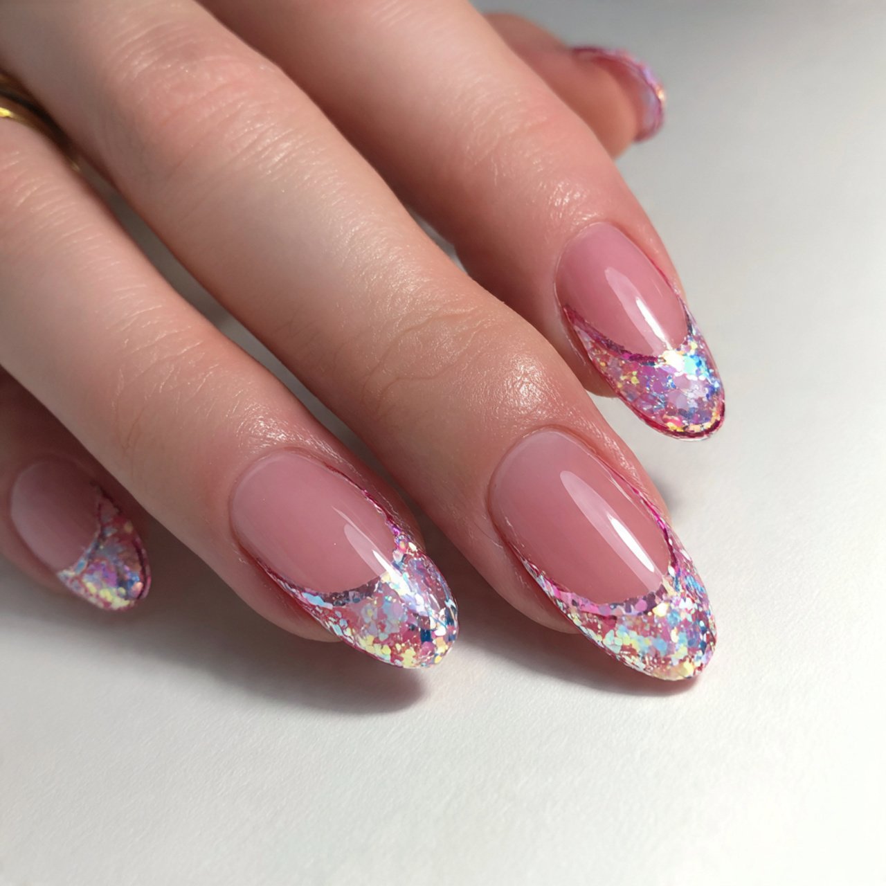 holographic french tips creative nails