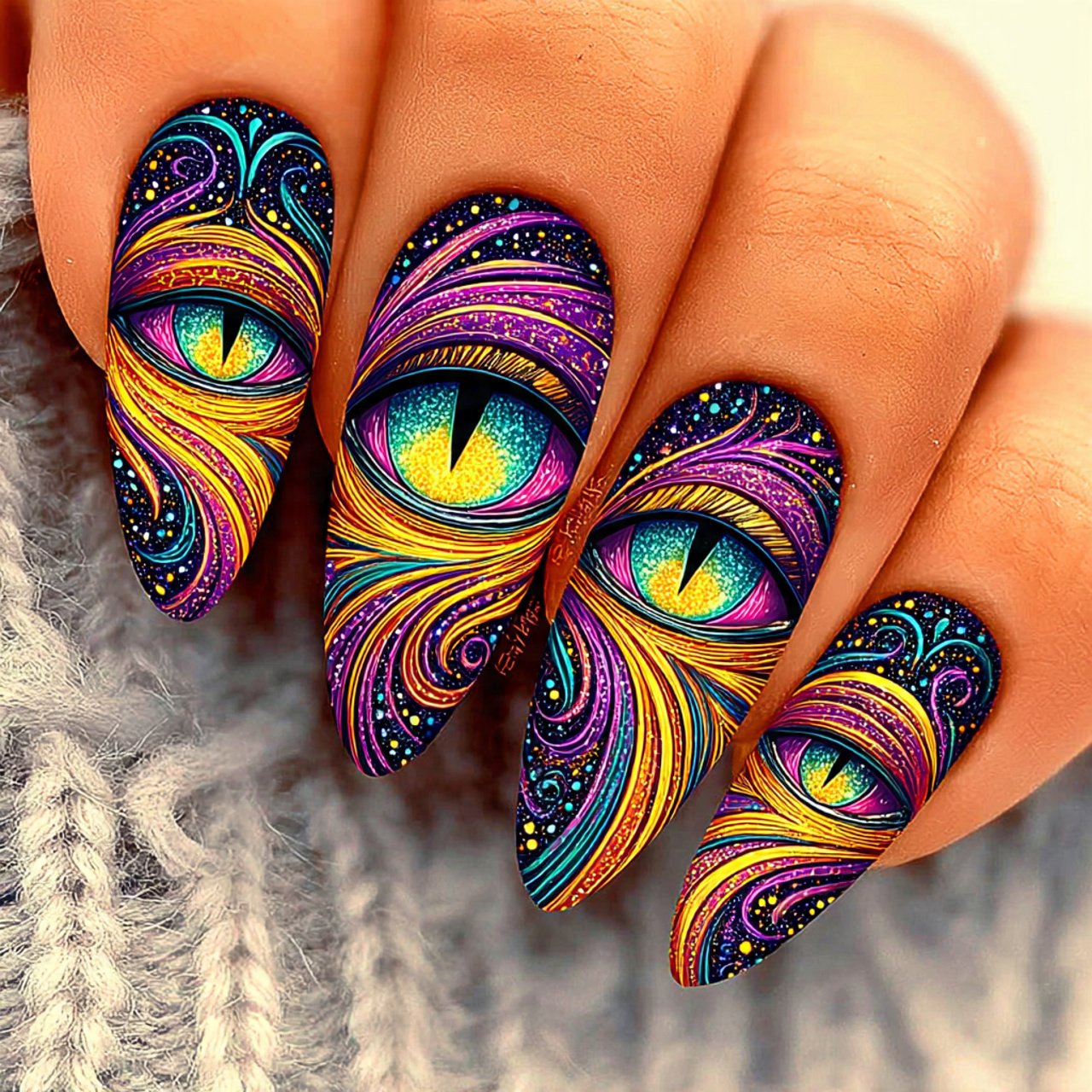 hot pink cat eye nails with glitter nature looks b