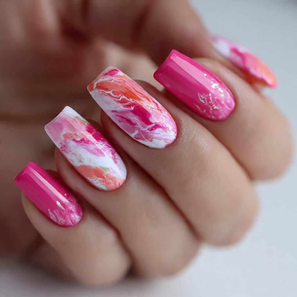 hot pink with abstract brush strokes attractive na
