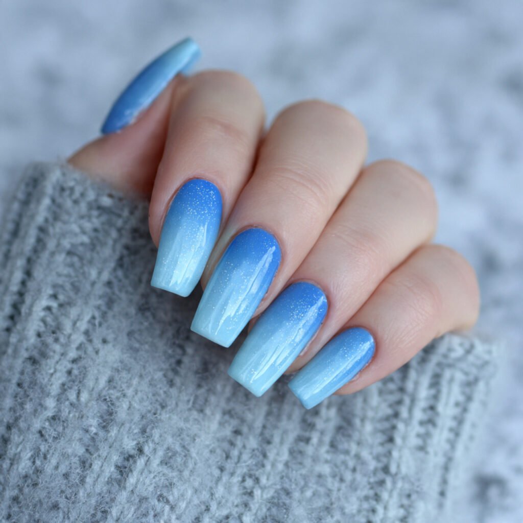 icy blue fade soft winter ombre attractive nails