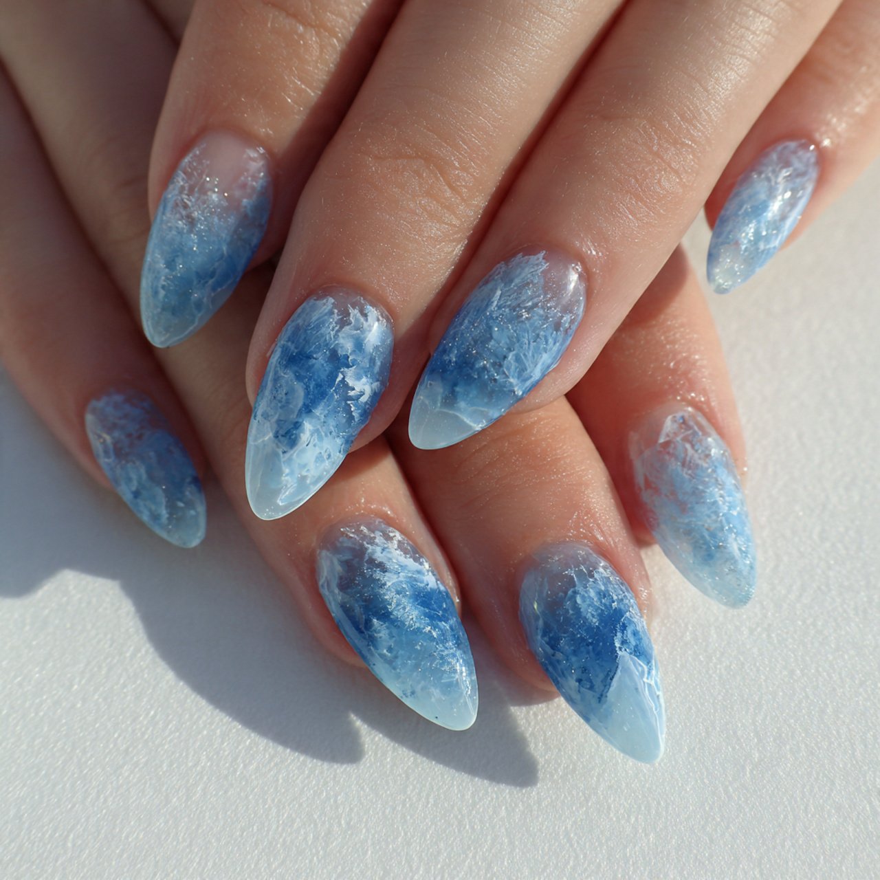 icy blue nails nature looks nails