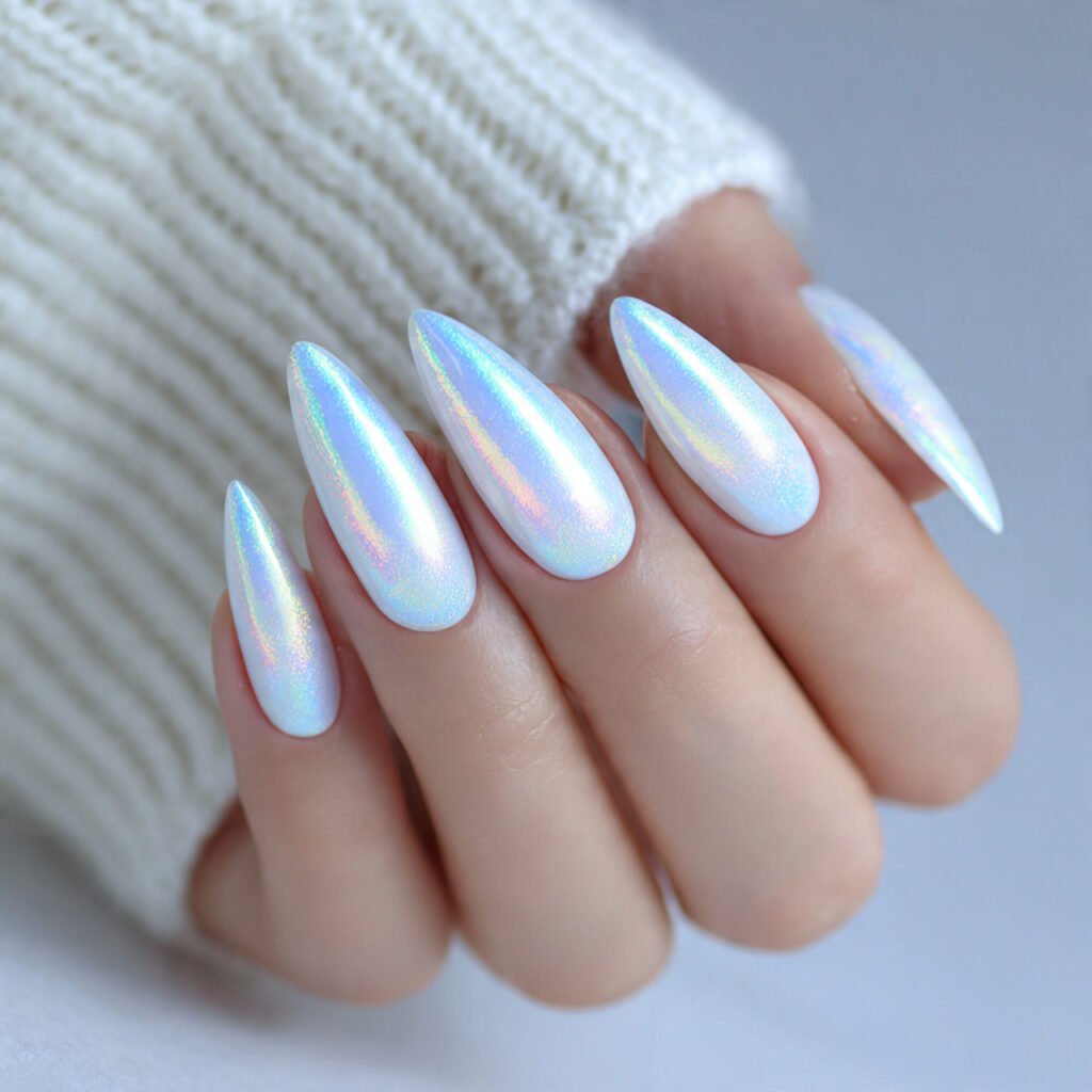 icy white glazed nails attractive nails
