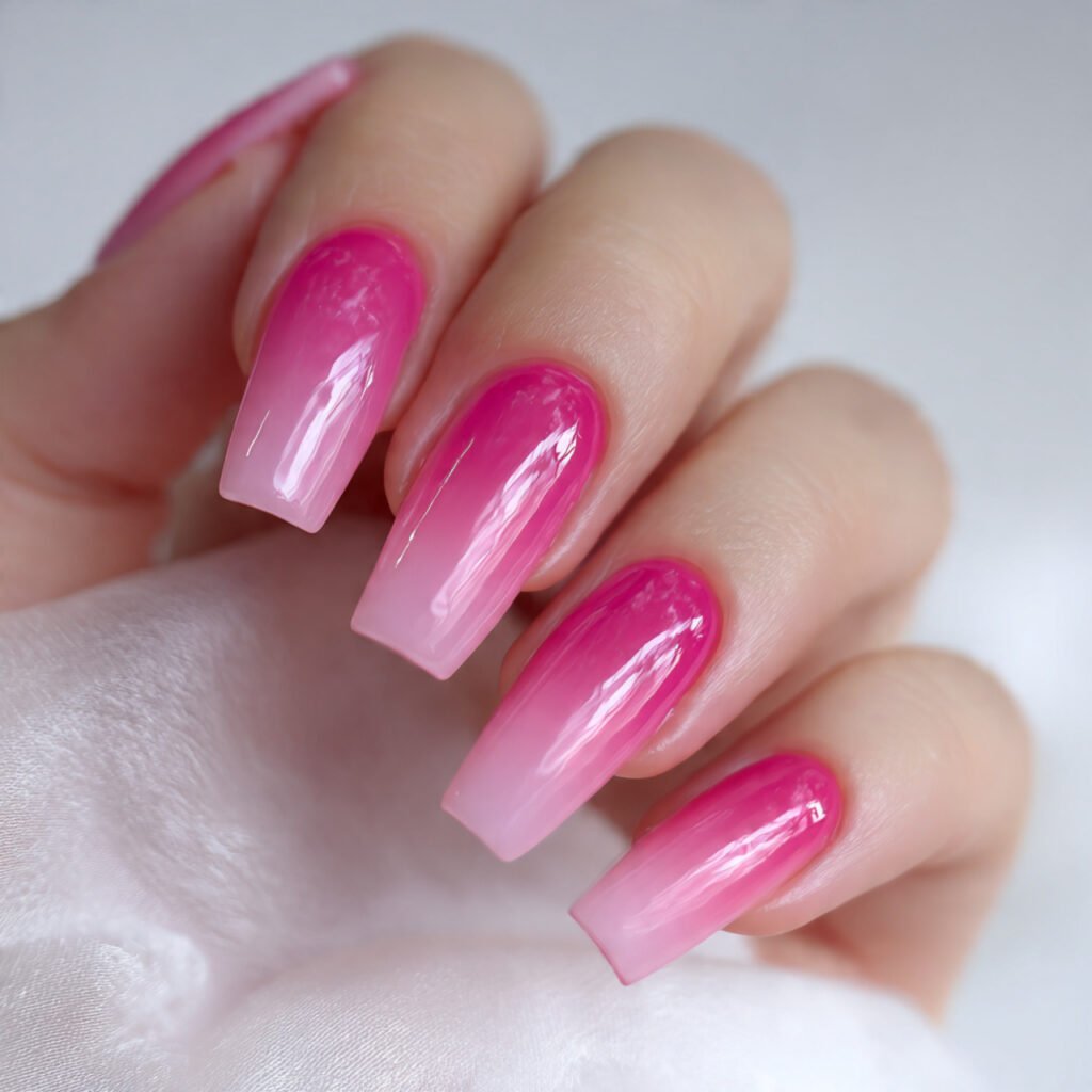 jelly pink ombre attractive nails