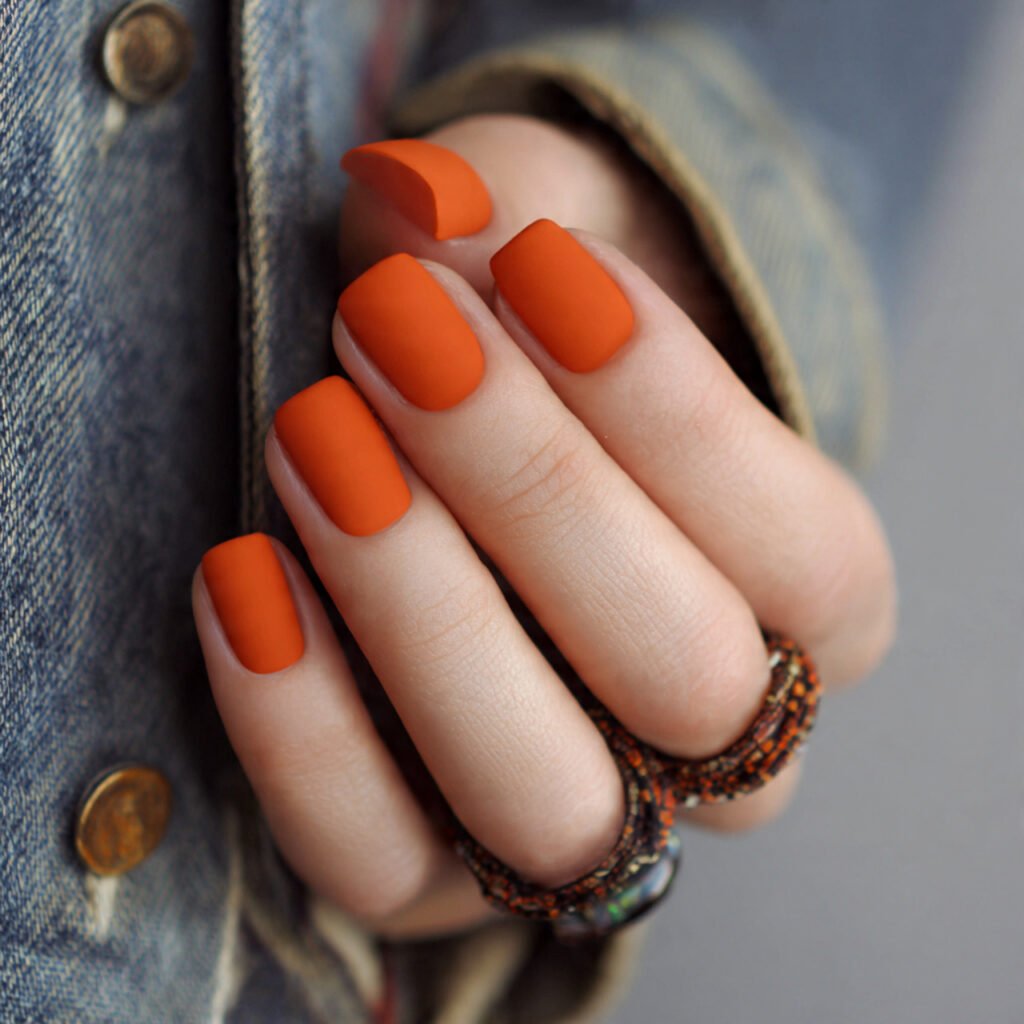 matte burnt orange nails attractive nails