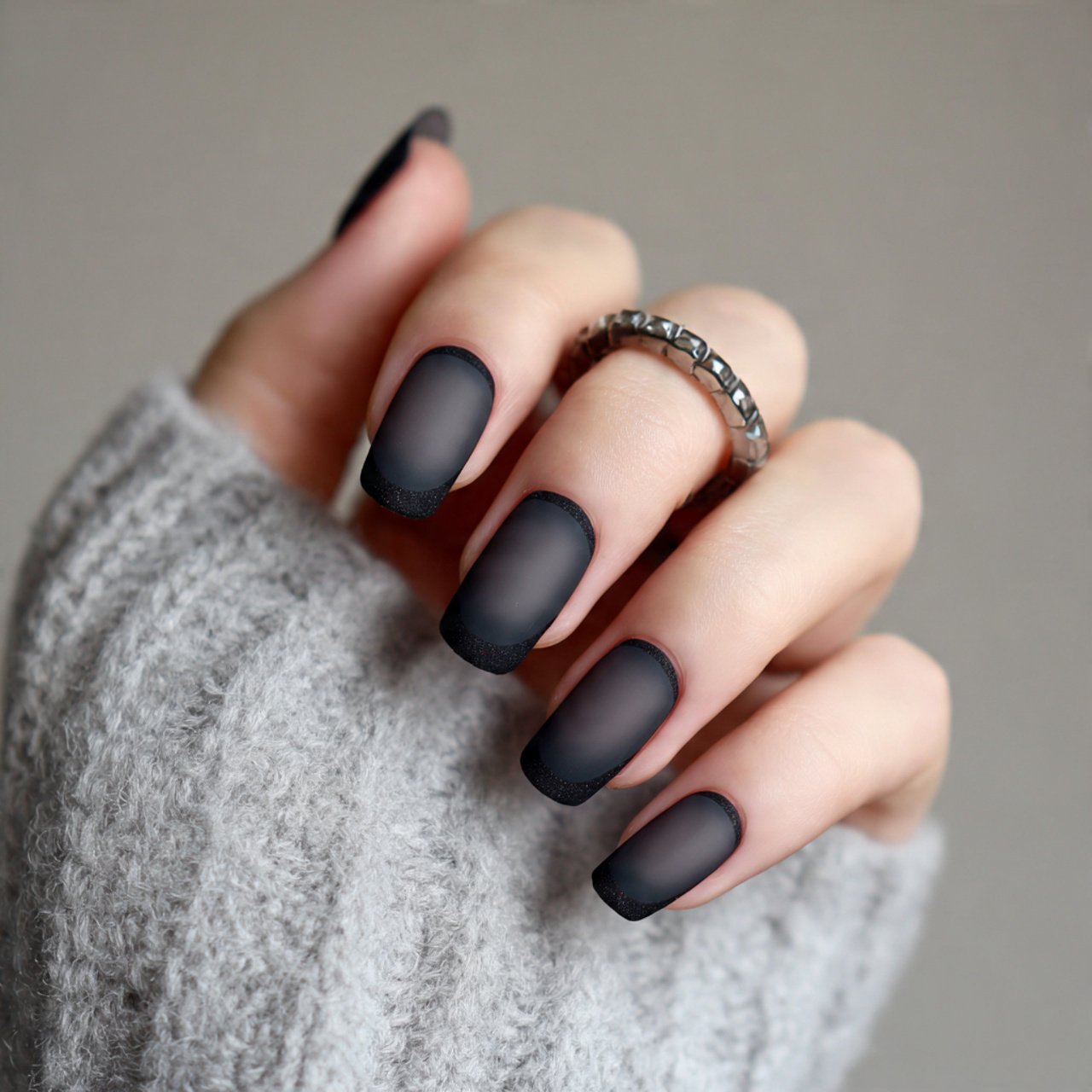 matte french tips attractive nails