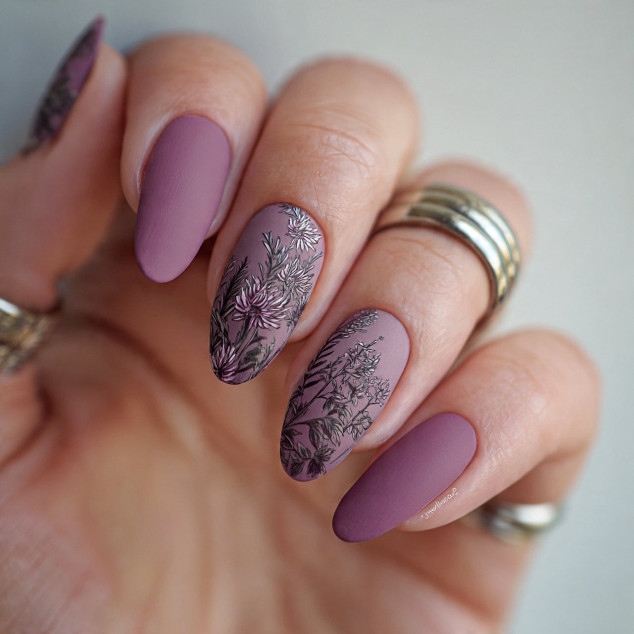 matte mauve pink nature looks nails