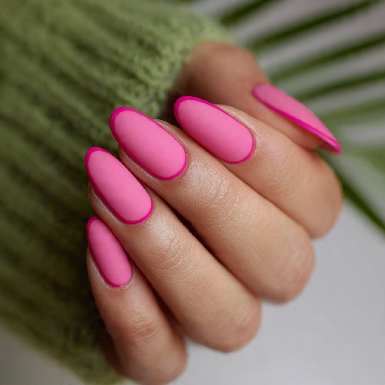 matte pink french tips nature look nails