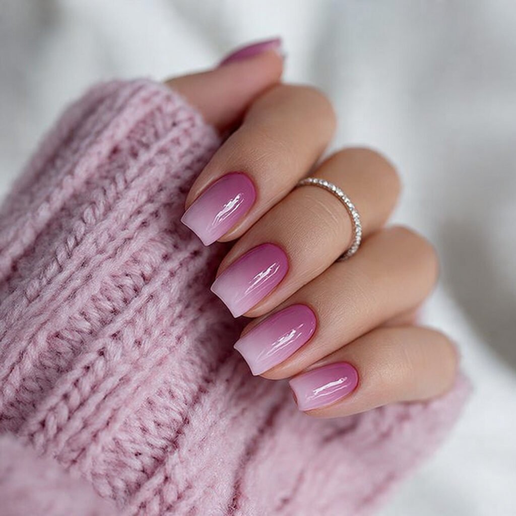 mauve pink ombre attractive nails