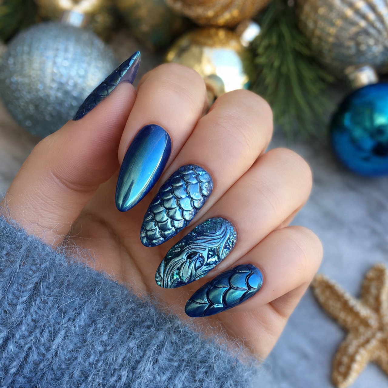 mermaid tail nails attractive look nails