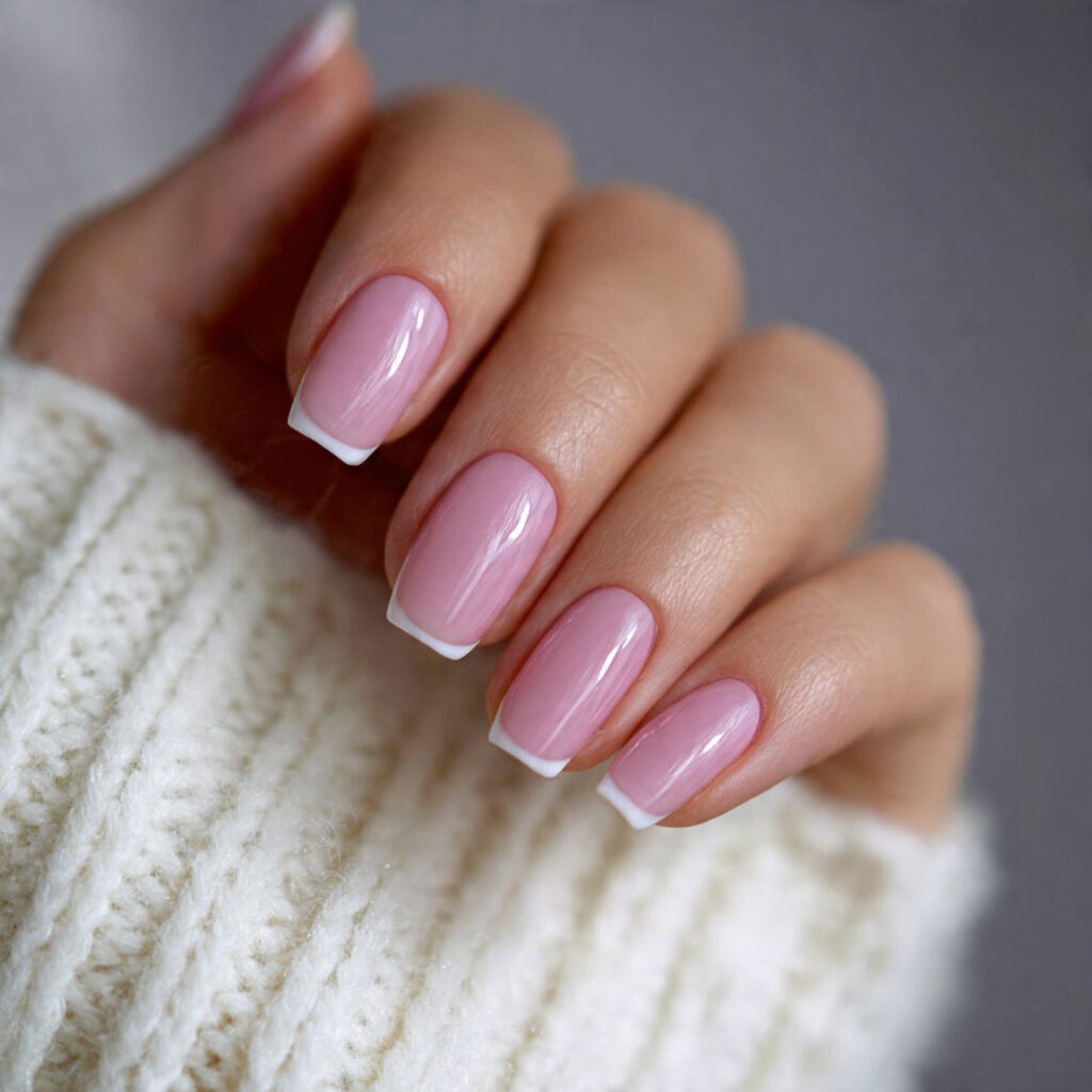 micro french tips attractive nails